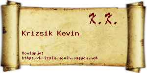 Krizsik Kevin névjegykártya