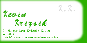 kevin krizsik business card